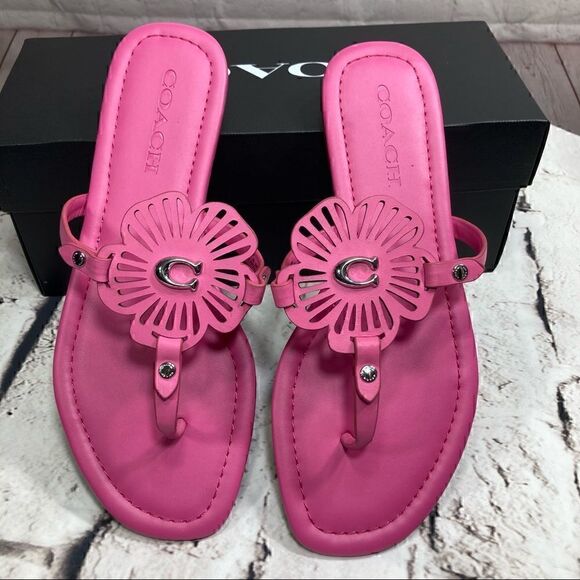 8.5 COACH JULIA SANDALS In color Petunia Pink nib - Picture 1 of 11